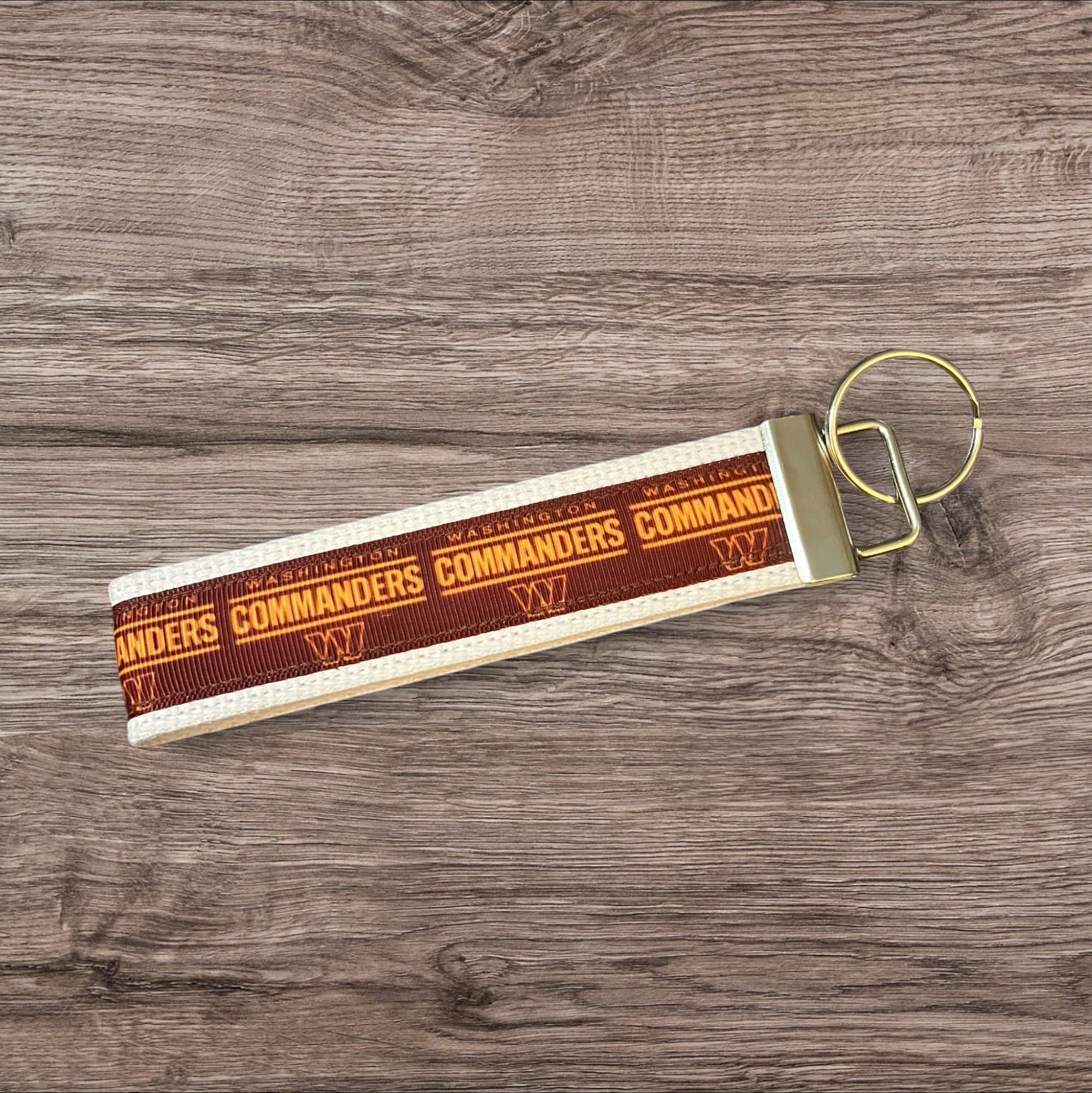 Washington Commanders inspired Personalized  Key Fob wristlet  - 2 sizes available   FREE  personalization embroidery -  Football