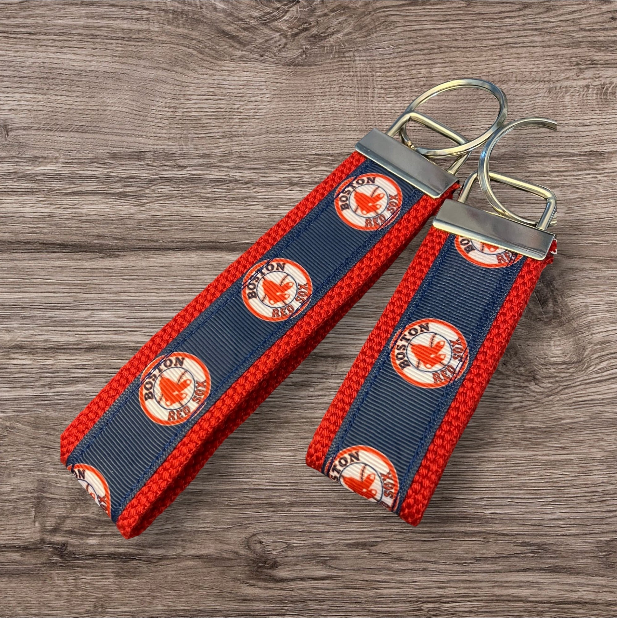 Personalized Boston Red Sox Inspired Baseball Key Fob or Wristlet: Embroidered Gift
