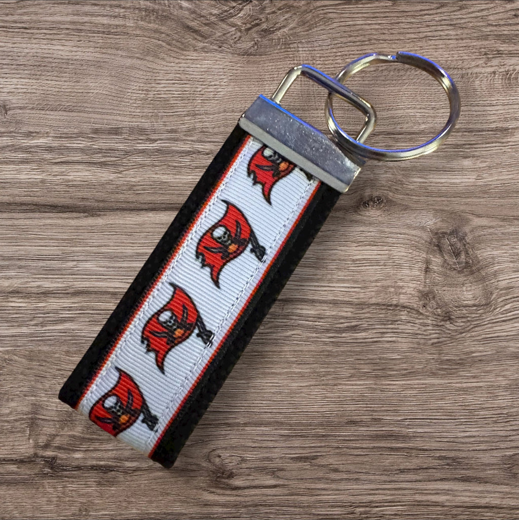 Tampa Bay Buccaneers inspired Personalized  Key Fob wristlet  - 2 sizes available   FREE  personalization embroidery -  Football