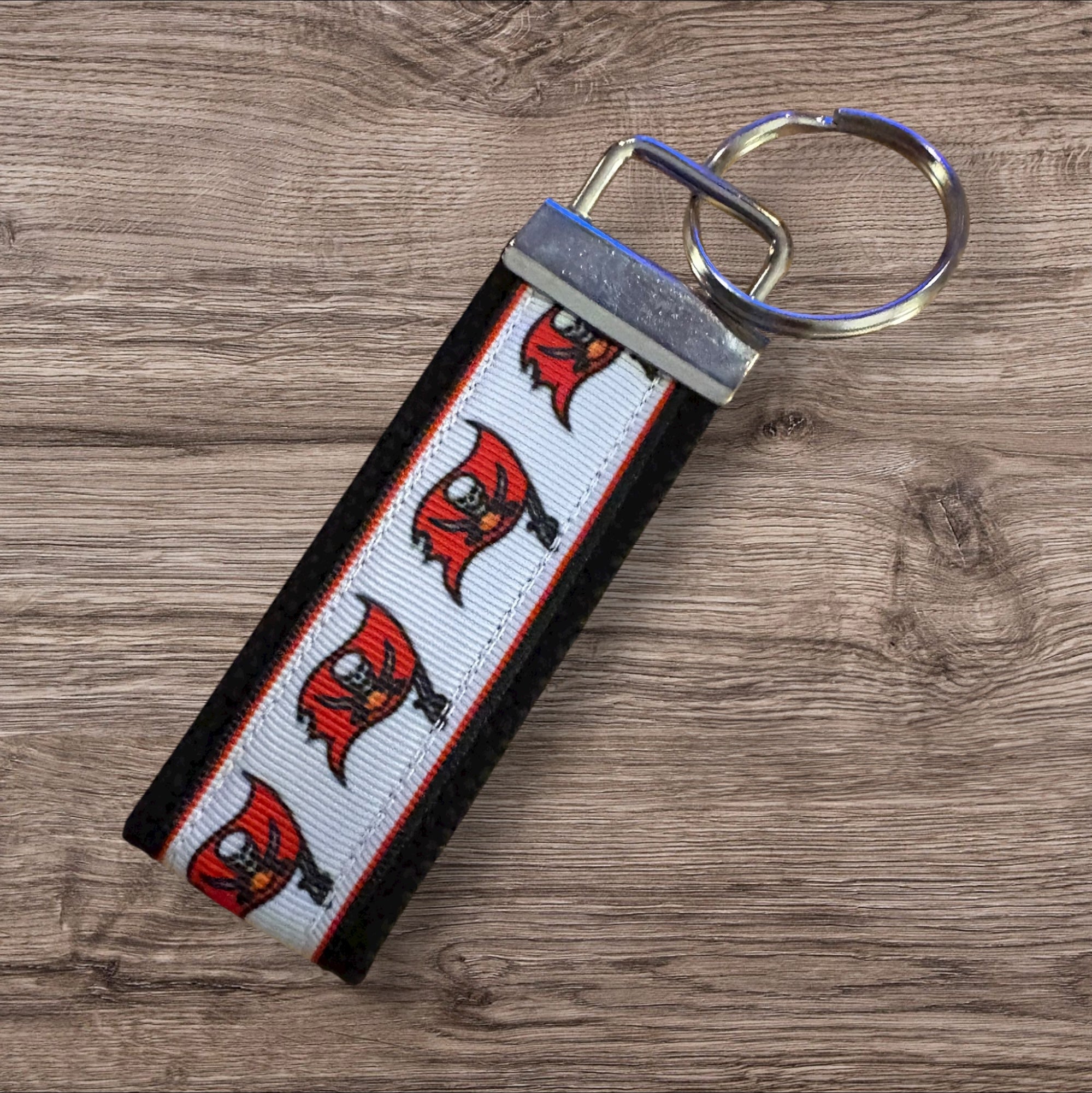 Tampa Bay Buccaneers inspired Personalized  Key Fob wristlet  - 2 sizes available   FREE  personalization embroidery -  Football
