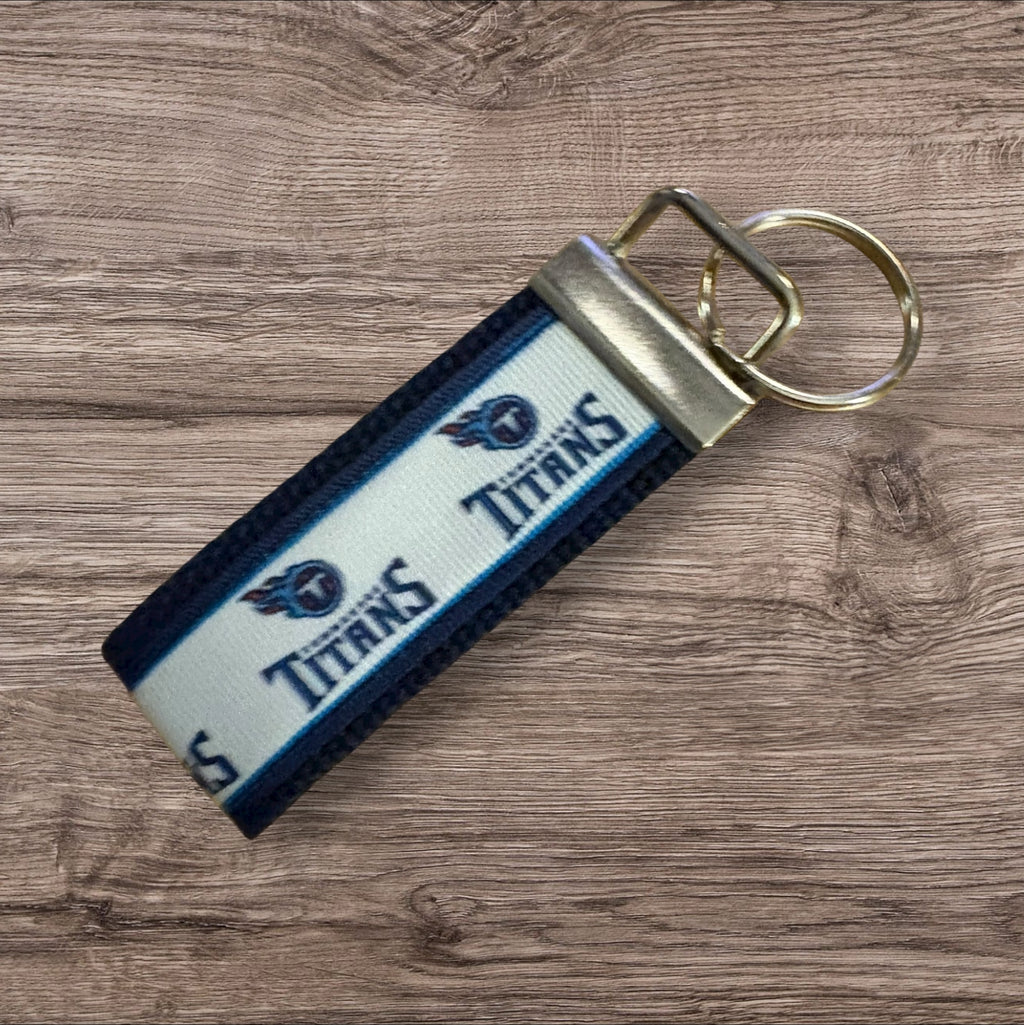 Tennessee Titans inspired Personalized  Key Fob wristlet  - 2 sizes available   FREE  personalization embroidery -  Football