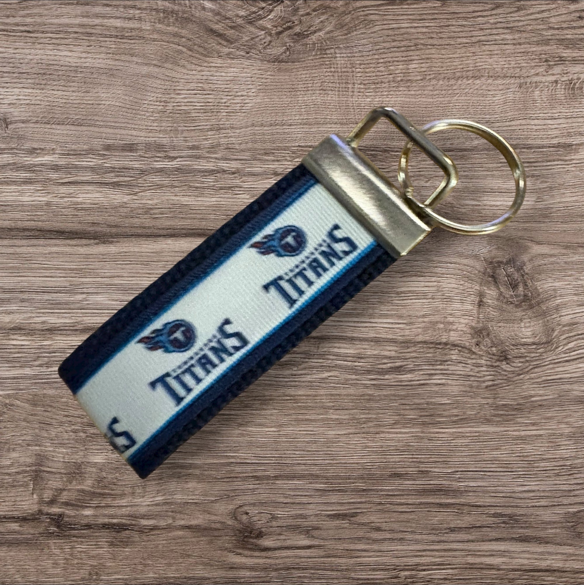 Tennessee Titans inspired Personalized  Key Fob wristlet  - 2 sizes available   FREE  personalization embroidery -  Football