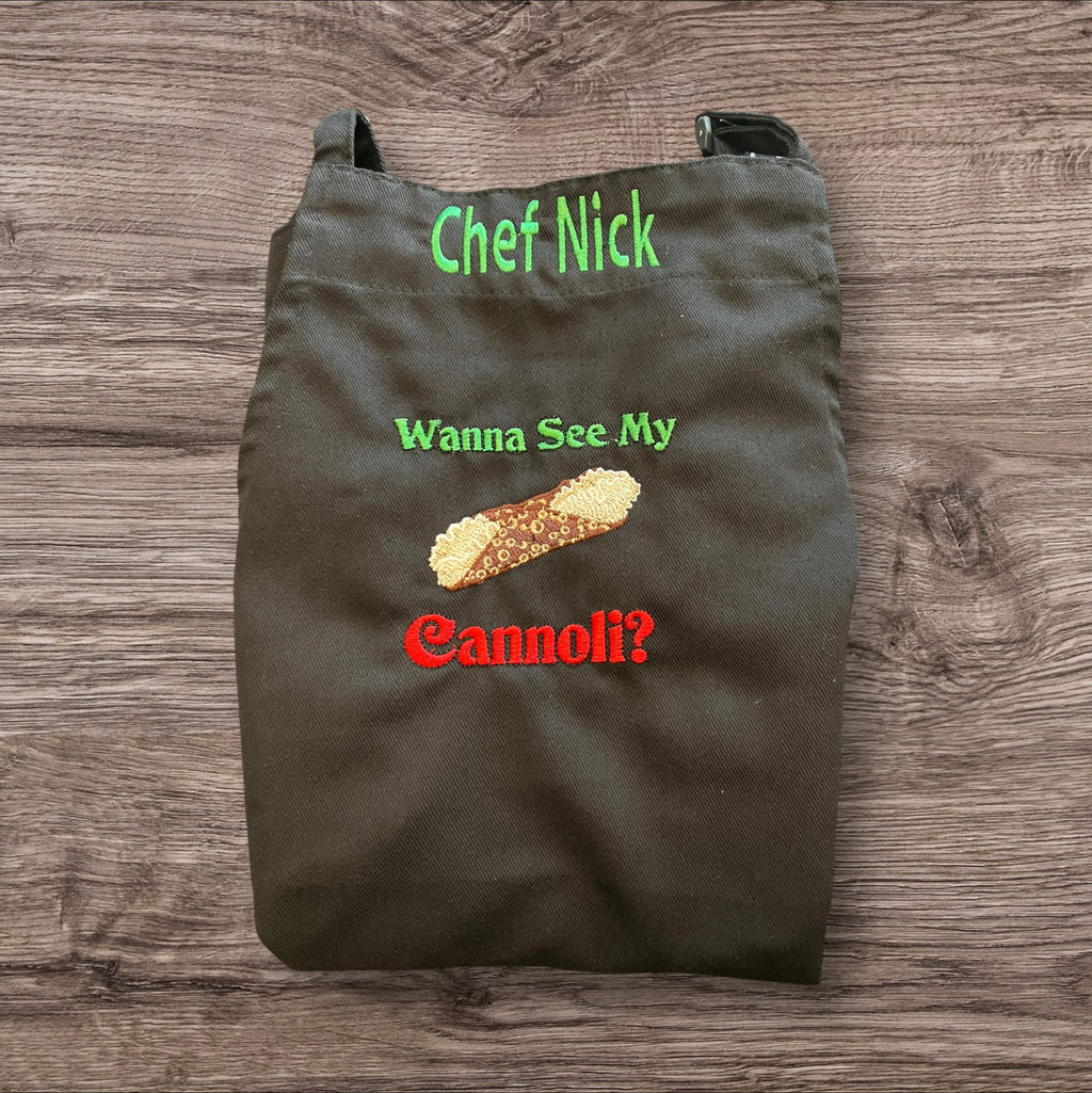 Personalized Cannoli Embroidered Apron: Funny Italian Gift -  Do You Want to See My Cannoli