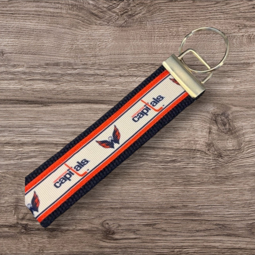 Personalized Washington Capitals Hockey Inspired Key Fob / Wristlet  -  2 sizes available  -  Ebroidery Available
