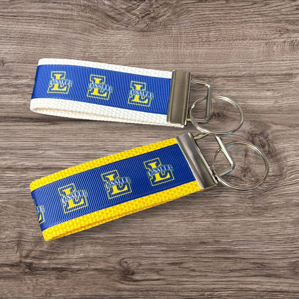 Personalized College / University  Inspired Keychain, key fob, luggage, alumni, merch  - LaSalle University 2 sizes available  ** Free Embroidery**