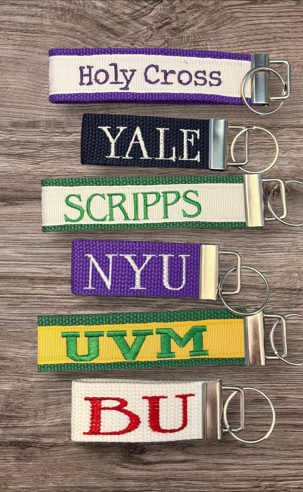 NAME YOUR SCHOOL - Personalized College / University inspired Key Fob or Wristlet - 2 sizes available