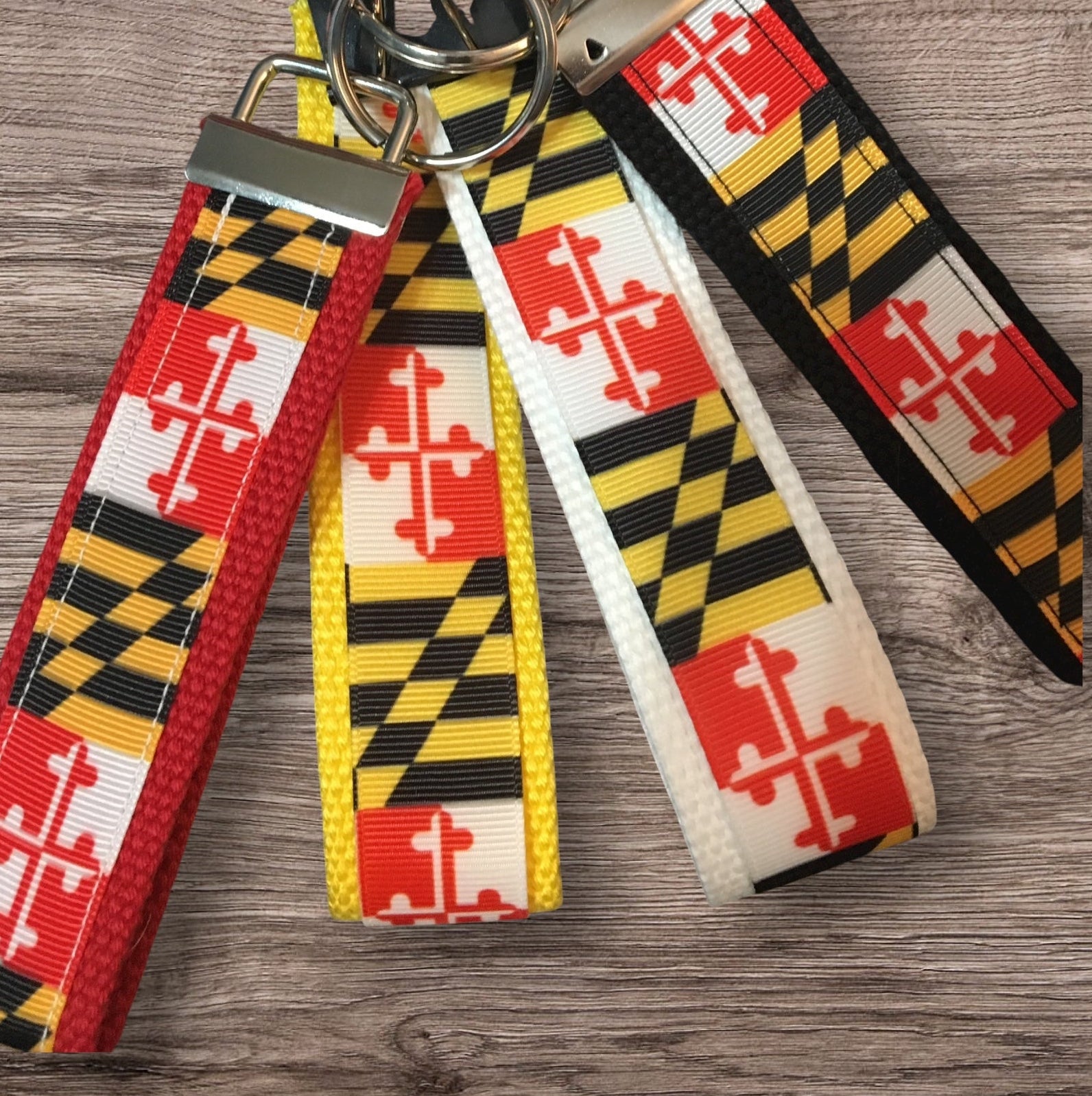 Personalized Maryland Flag Key Fob or Wristlet - 2 sizes available ** Free Embroidery Available**
