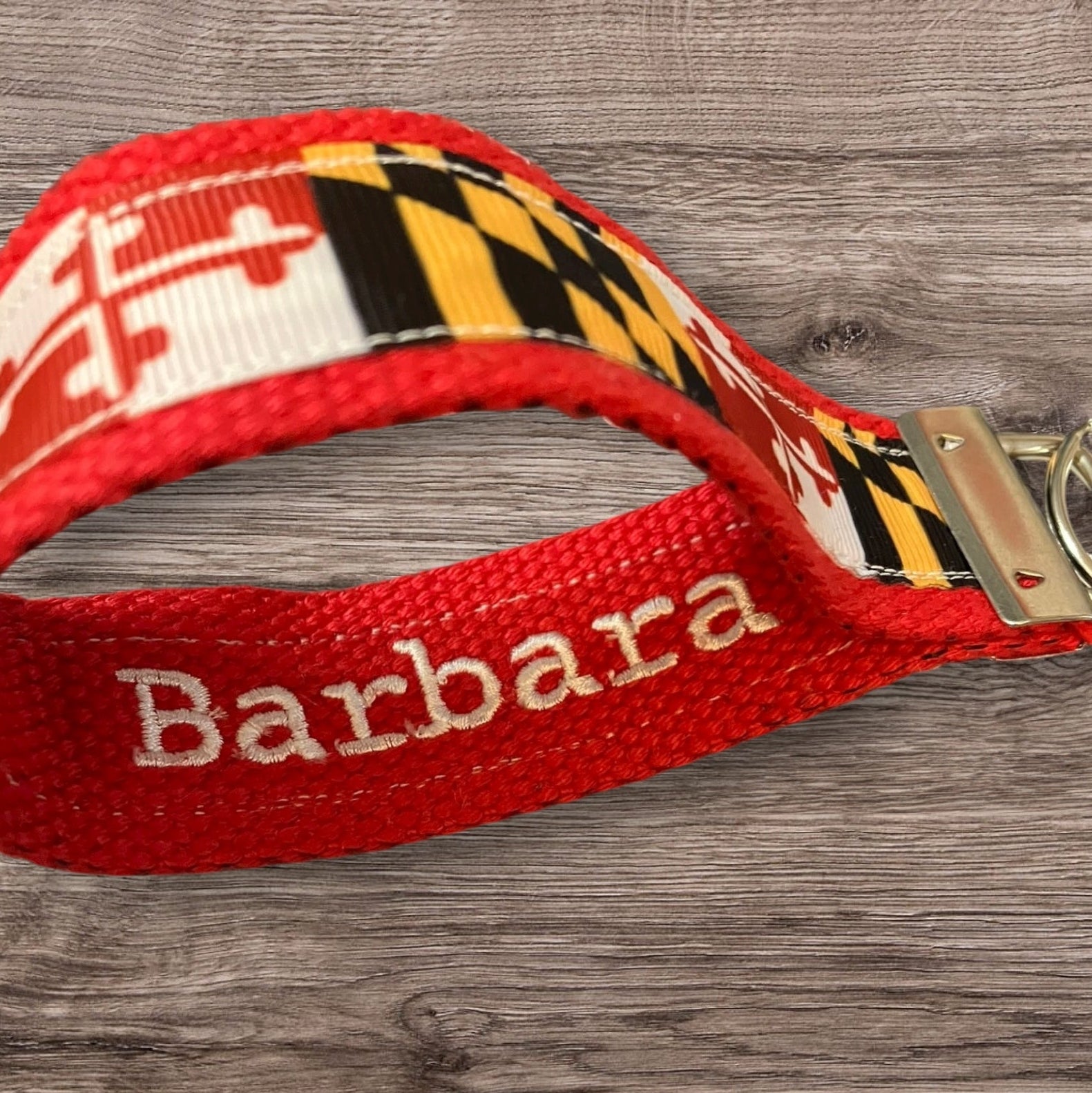 Personalized Maryland Flag Key Fob or Wristlet - 2 sizes available ** Free Embroidery Available**