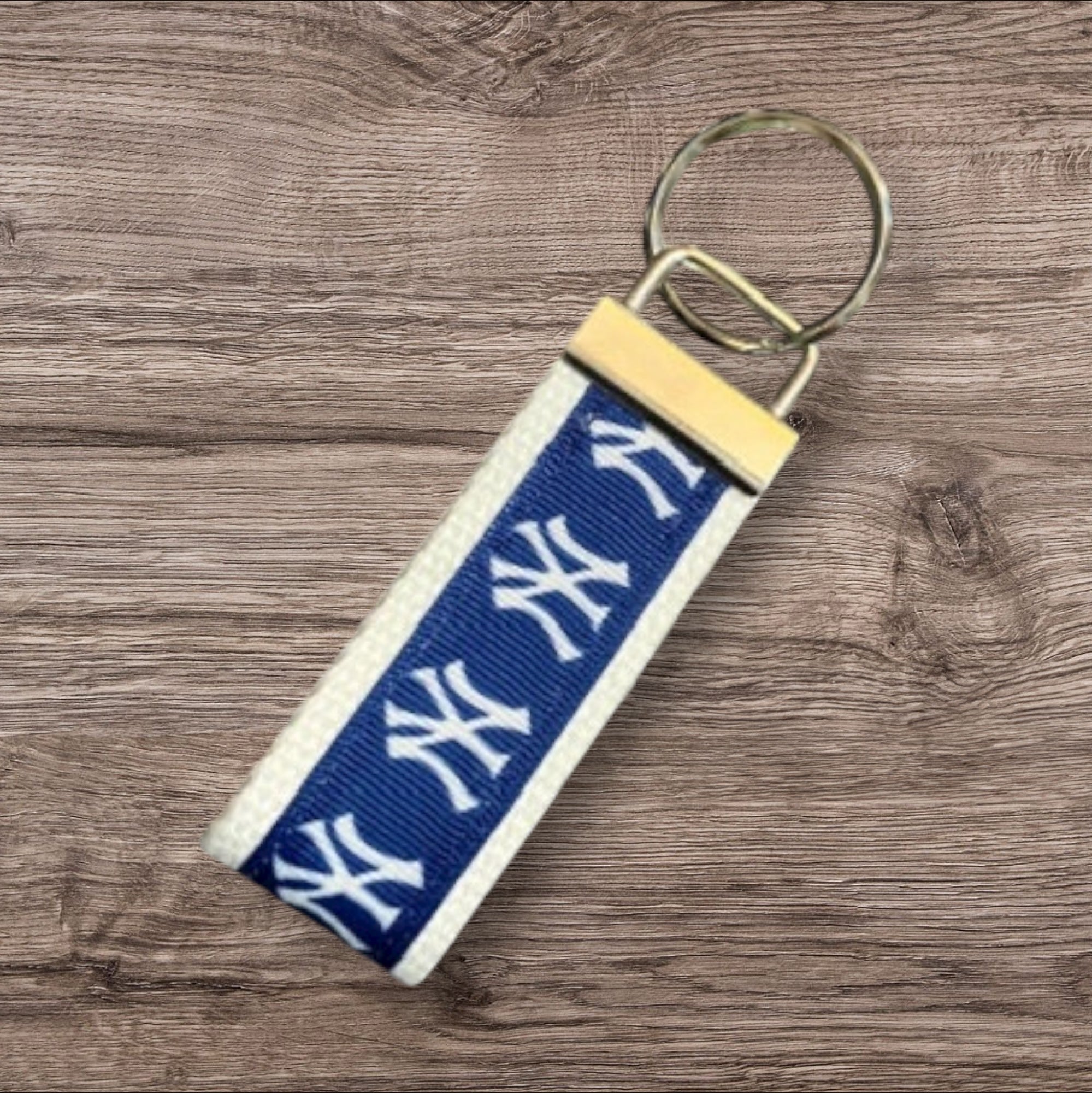 Personalized New York Yankees Inspired Baseball Key Fob or Wristlet: Embroidered Gift