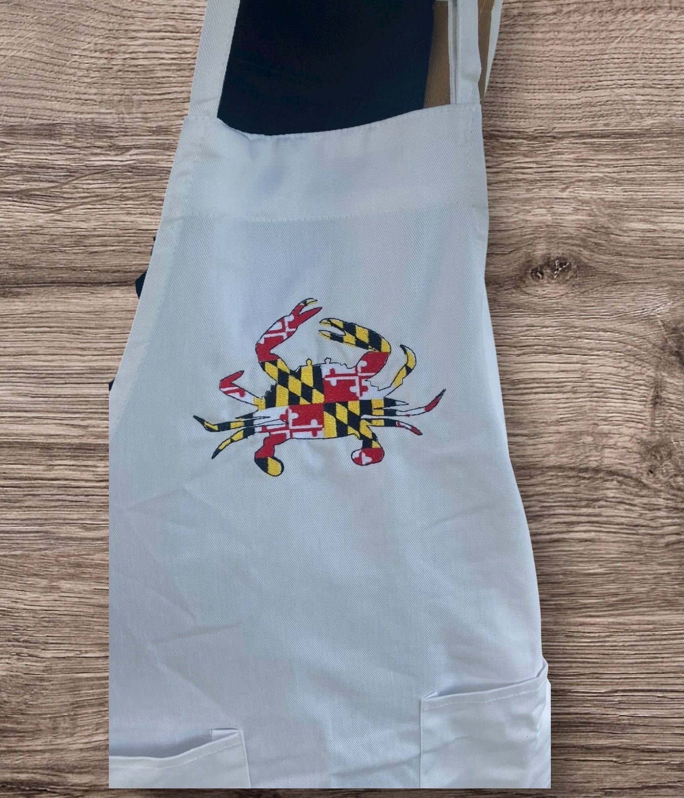Personalized Maryland Flag Crab Apron: Adjustable Twill Apron