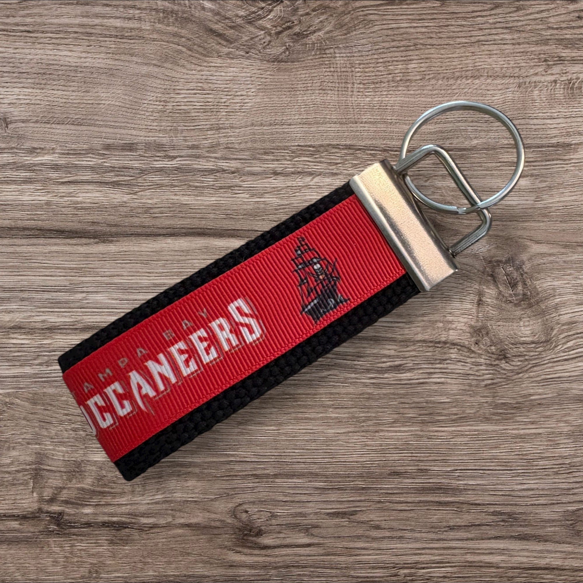 Tampa Bay Buccaneers inspired Personalized  Key Fob wristlet  - 2 sizes available   FREE  personalization embroidery -  Football