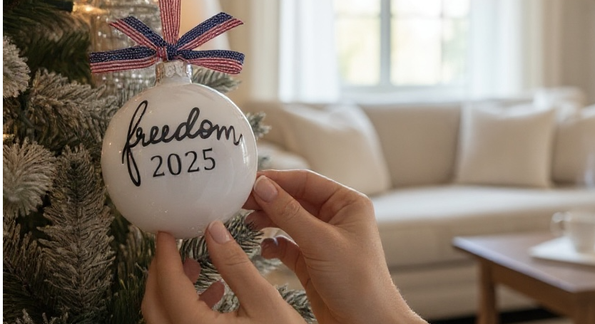 Charlie Kirk Ornament, FREEDOM Ornament, Gifts for MAGA, Patriotic Ornament, Turning Point Ornament, Christmas 2025