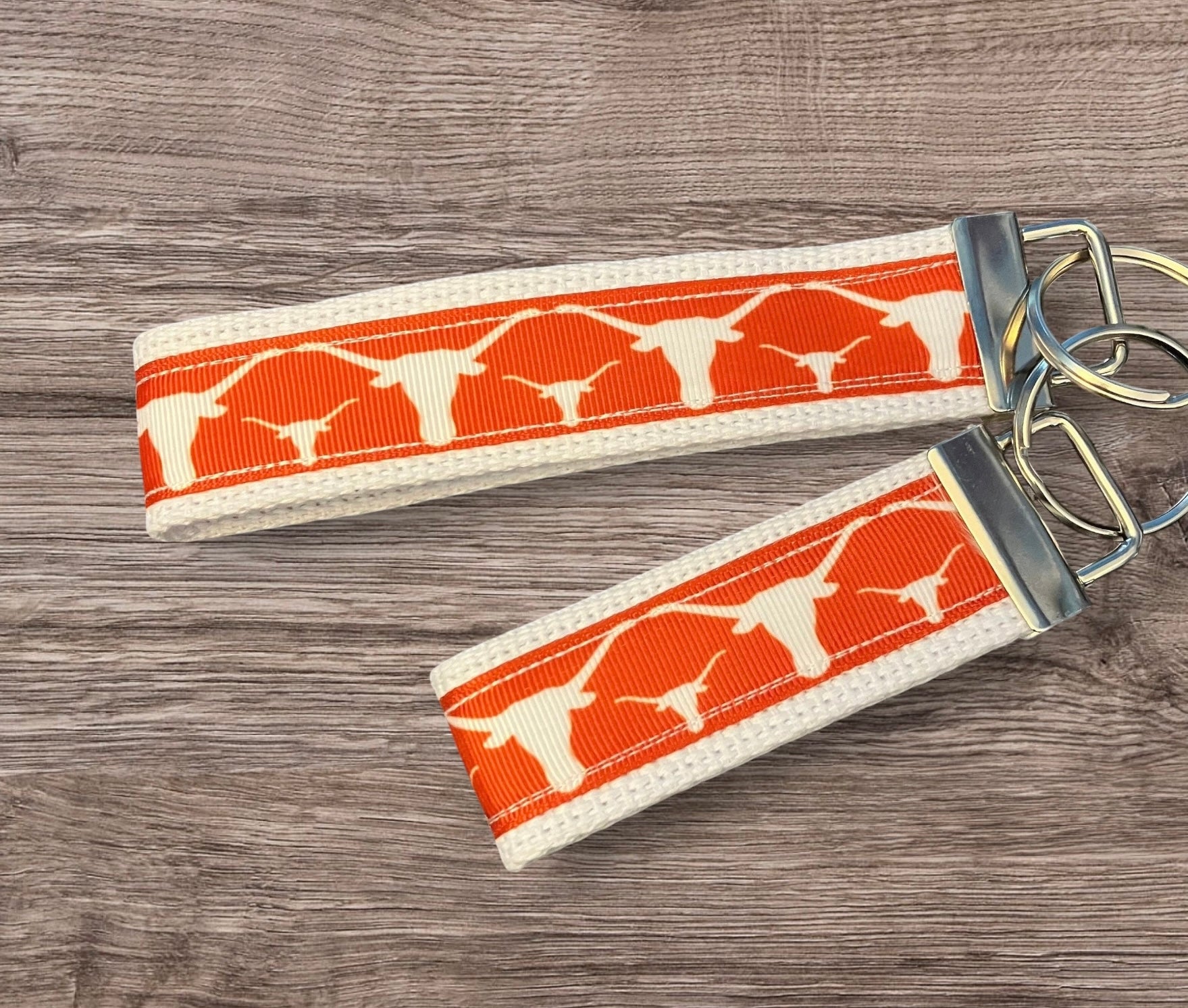 Personalized College  / University of Texas inspired Keychain, key fob, luggage, alumni, merch  -  University 2 sizes available  ** Free Embroidery**