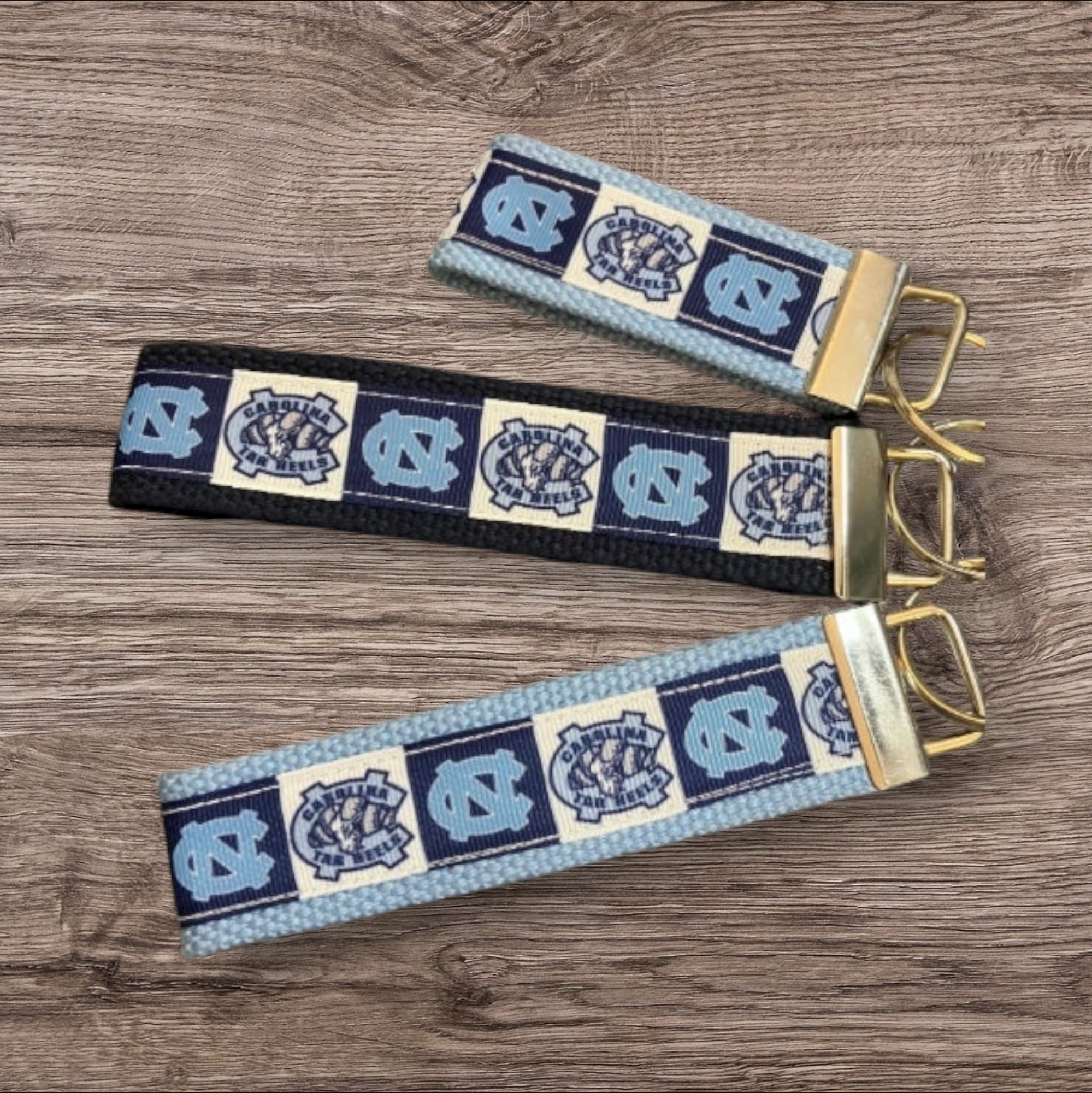 Personalized College / University  Inspired Keychain, key fob, luggage, alumni, merch  - University of  North Carolina Tar Heels - 2 sizes available  ** Free Embroidery**