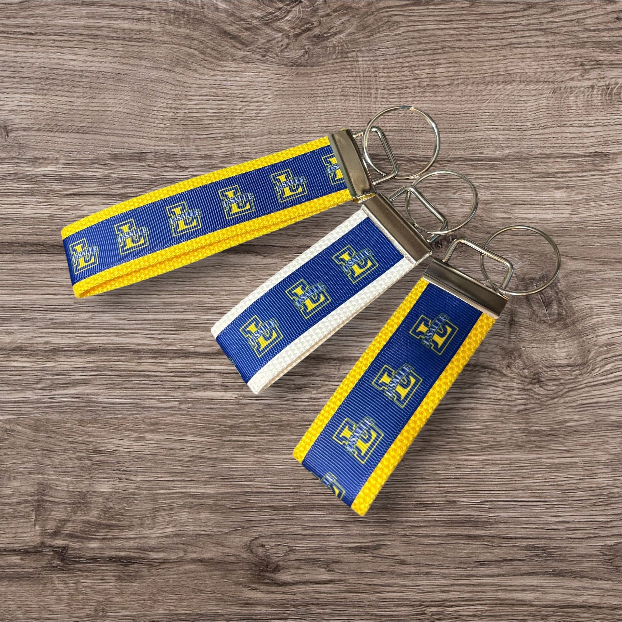 Personalized College / University  Inspired Keychain, key fob, luggage, alumni, merch  - LaSalle University 2 sizes available  ** Free Embroidery**
