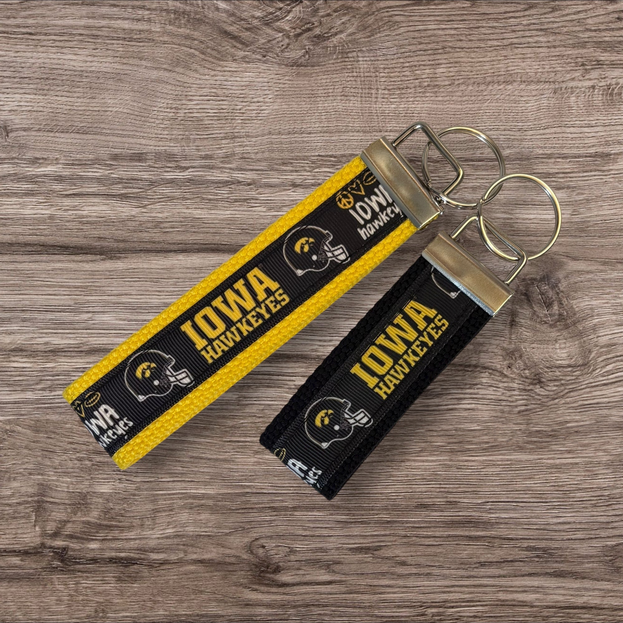 Personalized College  / University of Iowa inspired Keychain, key fob, luggage, alumni, merch  -  University 2 sizes available  ** Free Embroidery**