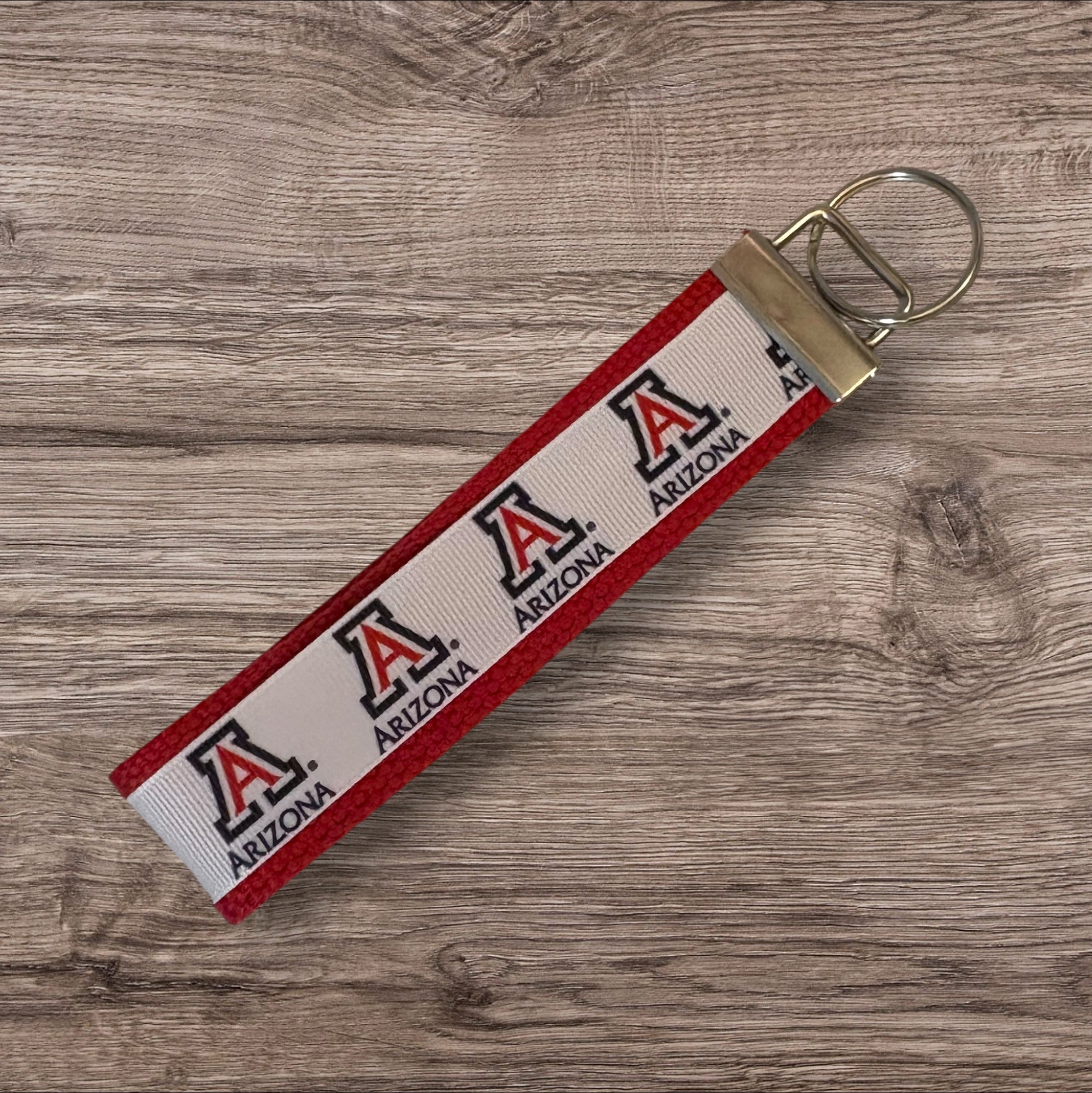 Personalized College / University of Arizona Inspired Keychain, key fob, luggage, alumni, merch  -  University 2 sizes available  ** Free Embroidery**