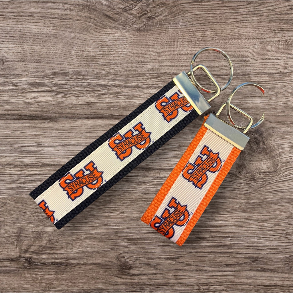 Personalized College / University  Inspired Keychain, key fob, luggage, alumni, merch  - Syracuse University 2 sizes available  ** Free Embroidery**