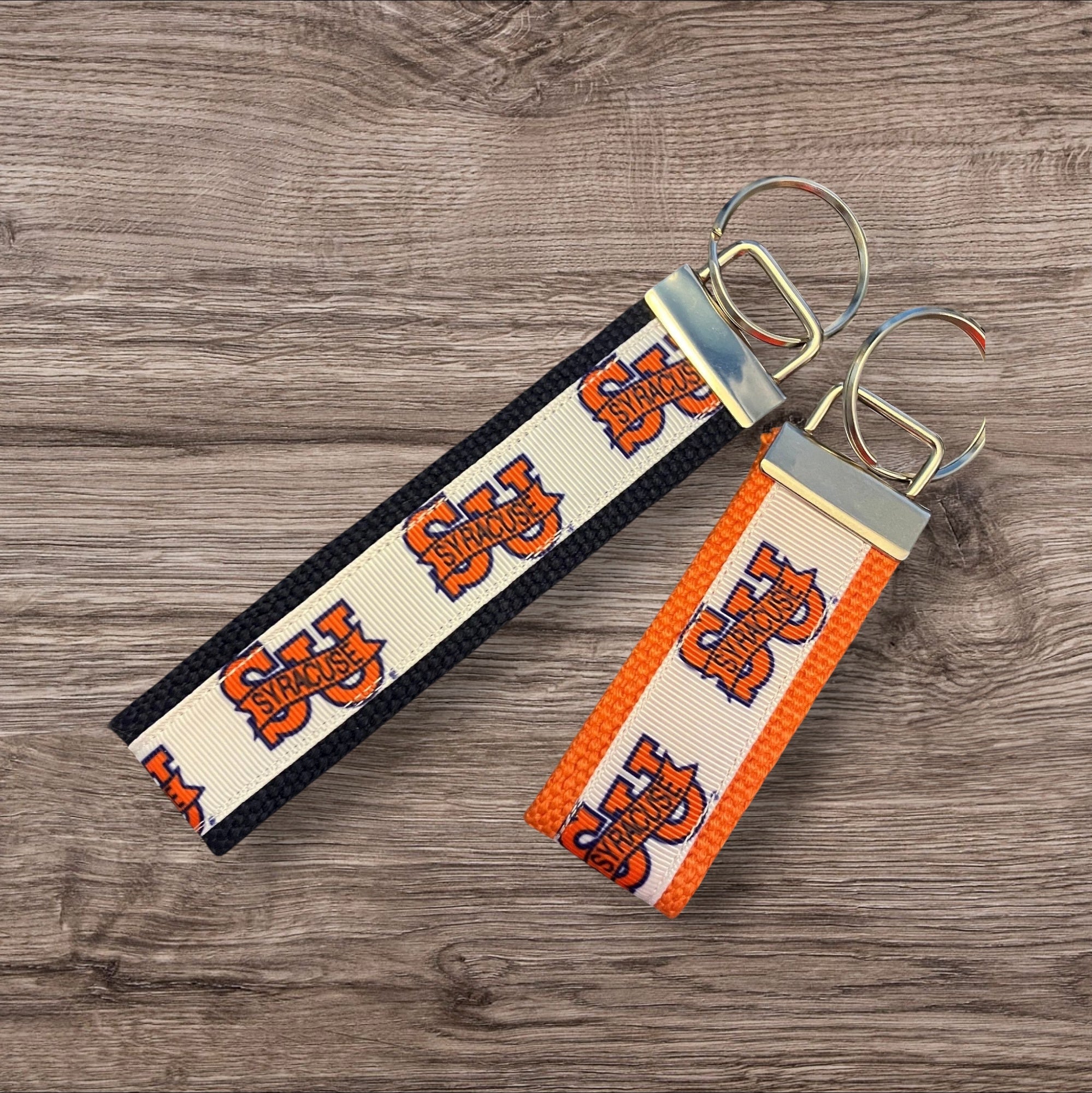 Personalized College / University  Inspired Keychain, key fob, luggage, alumni, merch  - Syracuse University 2 sizes available  ** Free Embroidery**