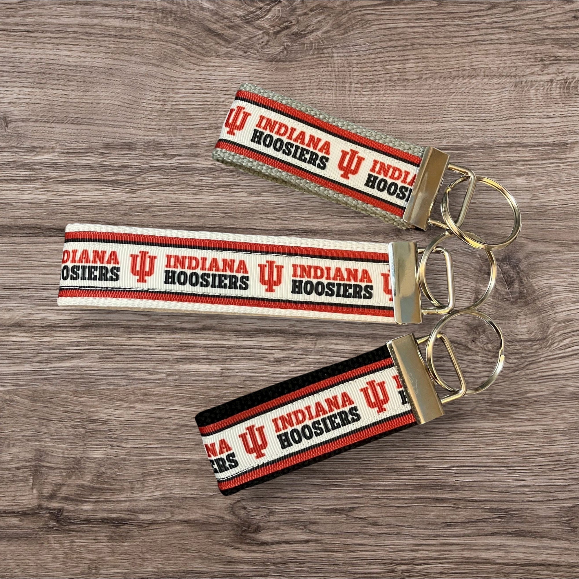 Personalized College  / Indiana University Inspired Keychain, key fob, luggage, alumni, merch   -  University 2 sizes available  ** Free Embroidery**