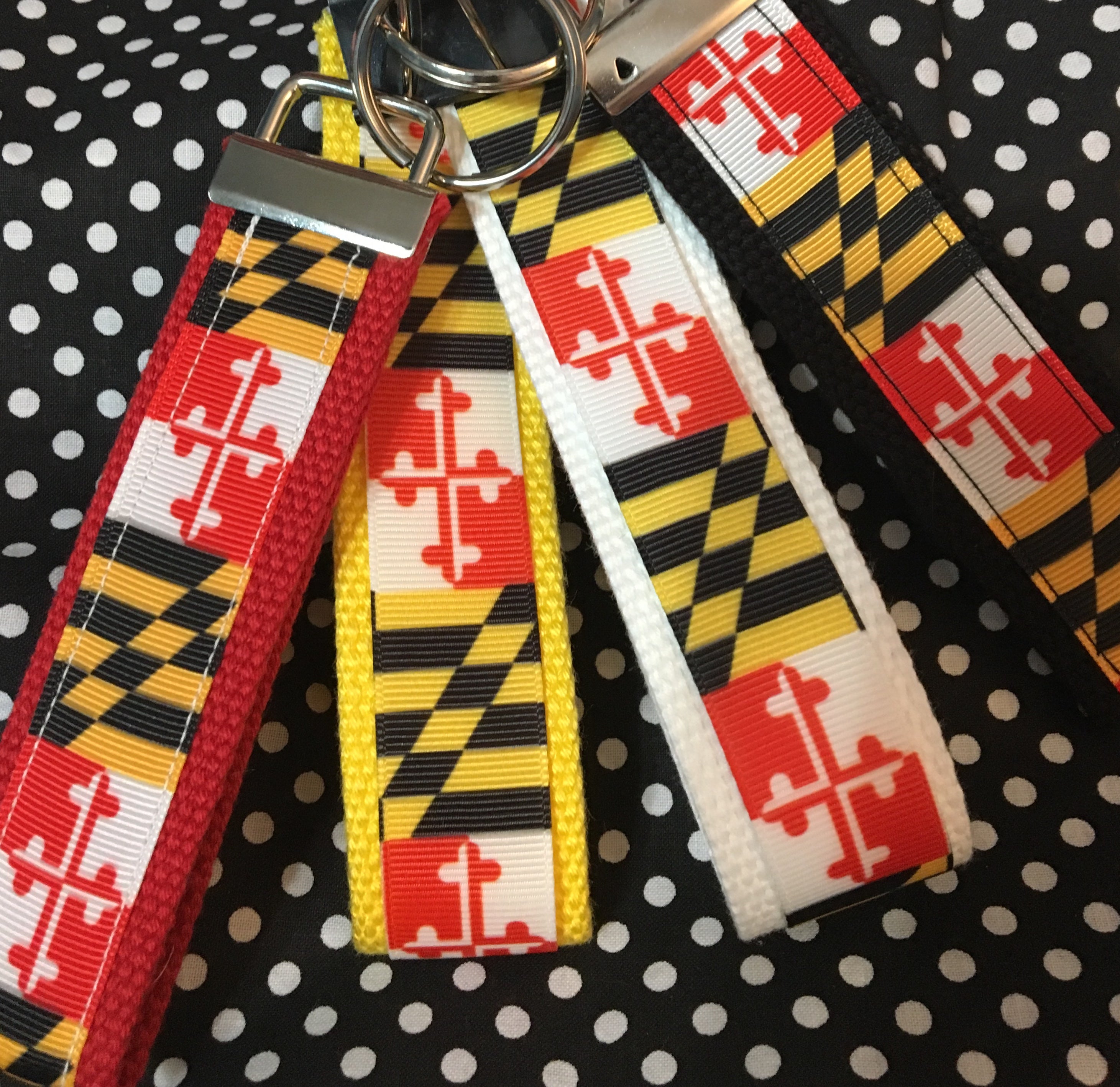 Personalized Maryland Flag Key Fob or Wristlet - 2 sizes available ** Free Embroidery Available**