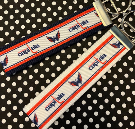Personalized Washington Capitals Hockey Inspired Key Fob / Wristlet  -  2 sizes available  -  Ebroidery Available