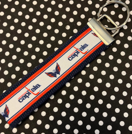 Personalized Washington Capitals Hockey Inspired Key Fob / Wristlet  -  2 sizes available  -  Ebroidery Available
