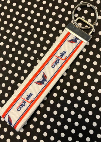 Personalized Washington Capitals Hockey Inspired Key Fob / Wristlet  -  2 sizes available  -  Ebroidery Available