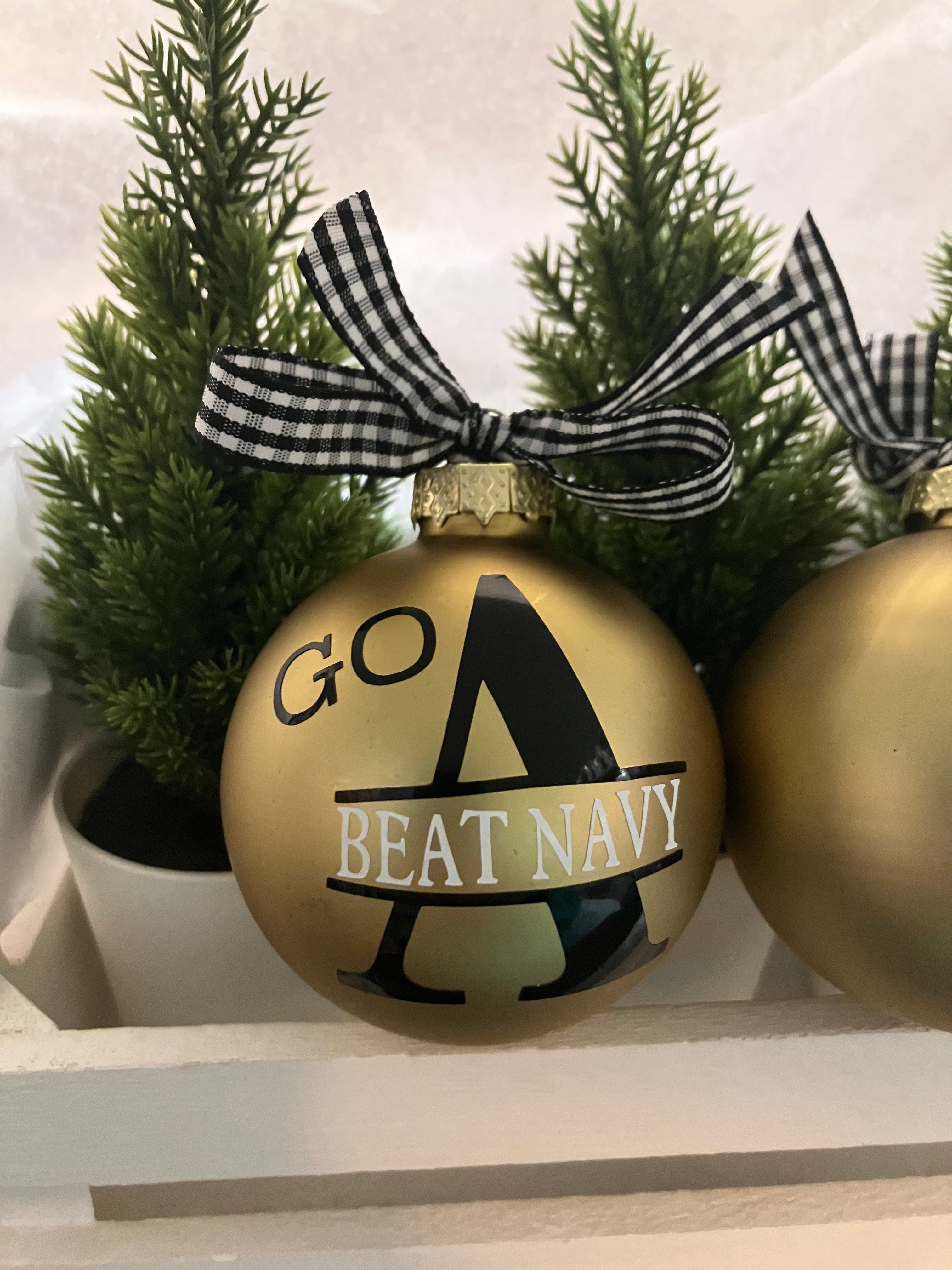 Personalized Go Army - Beat Navy Christmas Ornament - West Point Cadets