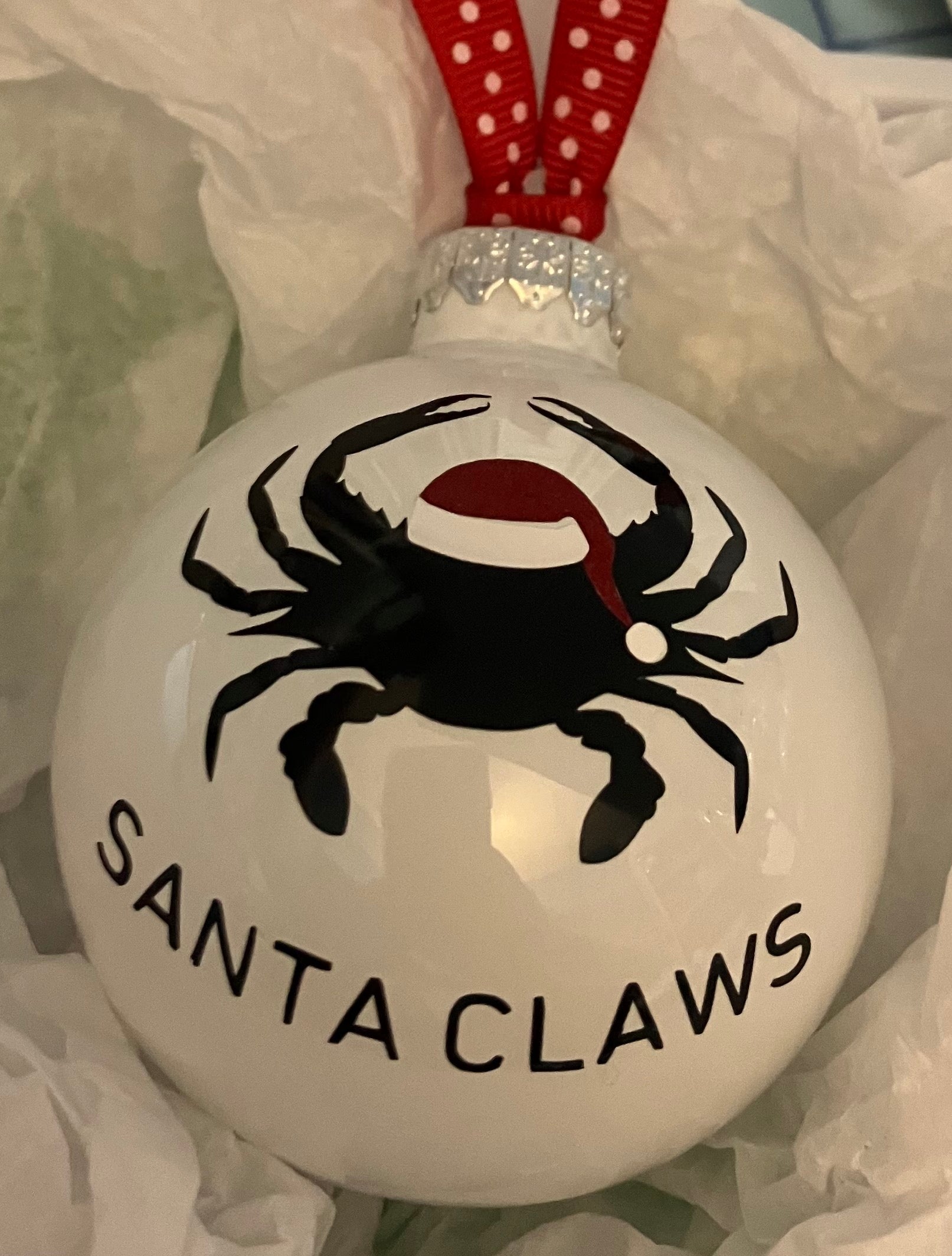 Santa Claws - Crab  inspired Personalized 2025 Christmas Ornament | Maryland Crabs | Santa Clause