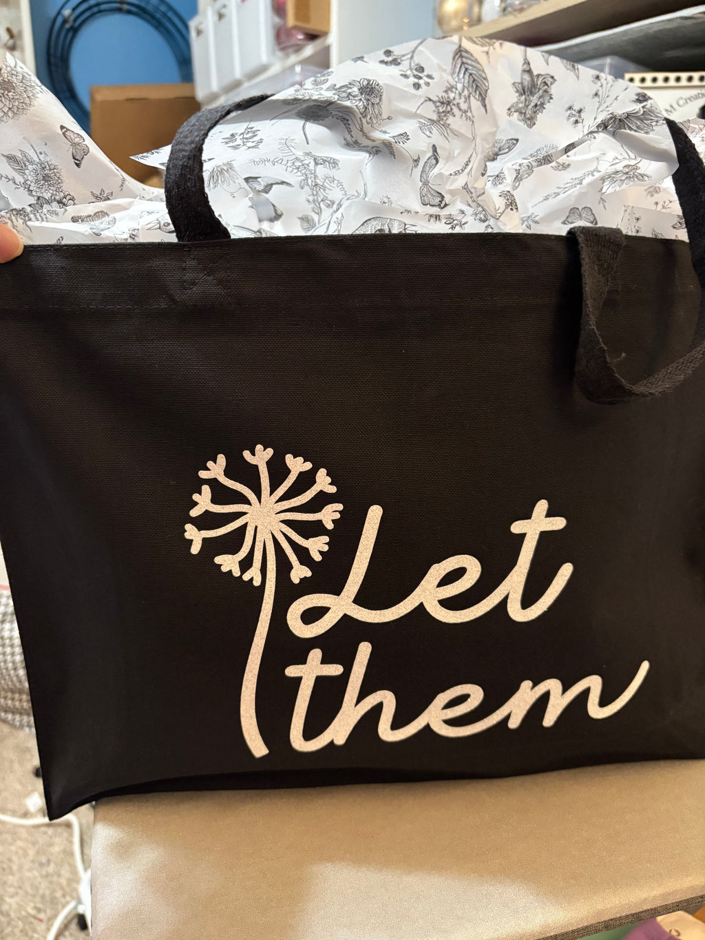 Let Them  - reusable canvas tote bag