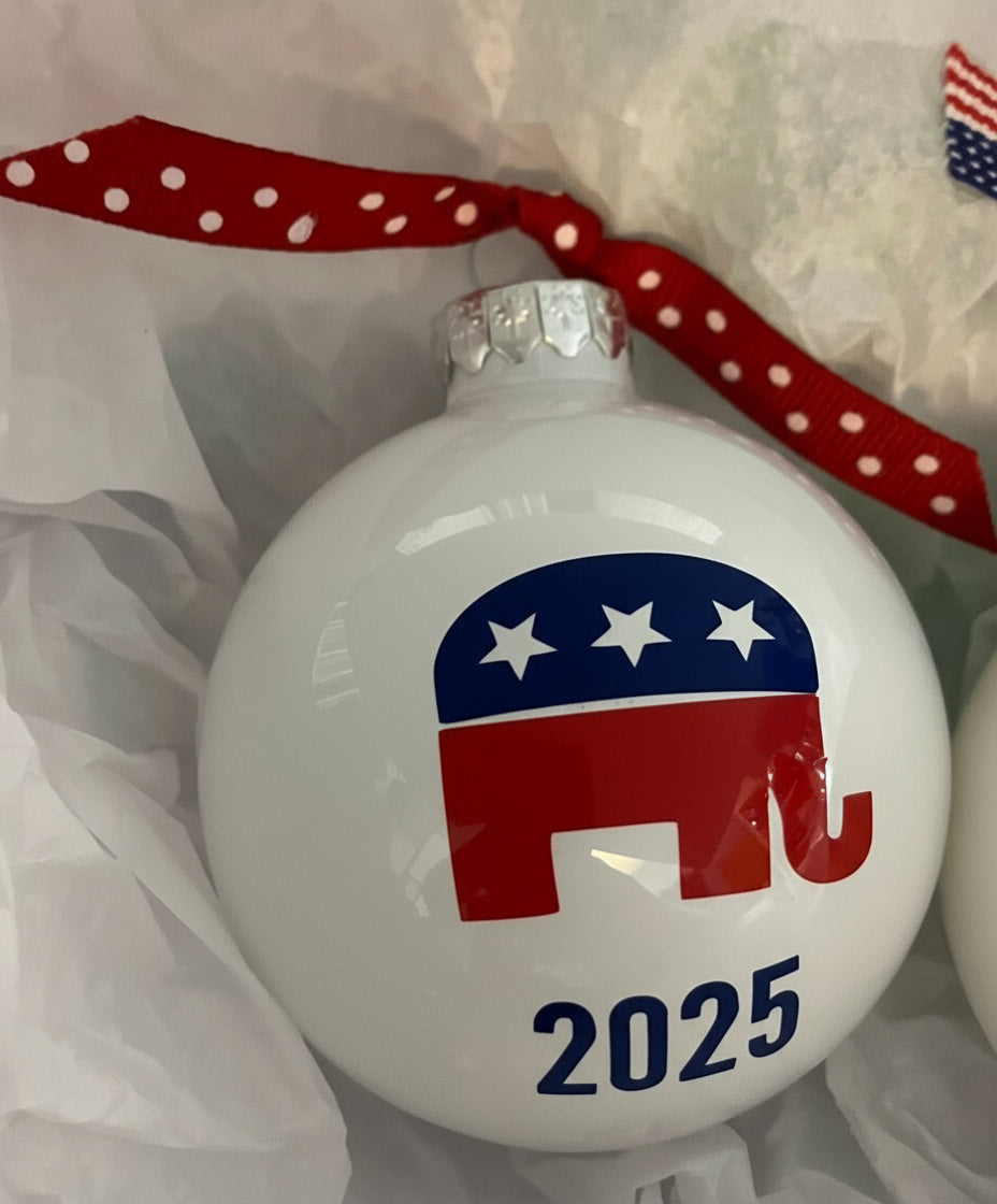 Personalized Republican Elephant Ornament: Red, White & Blue GOP Gift