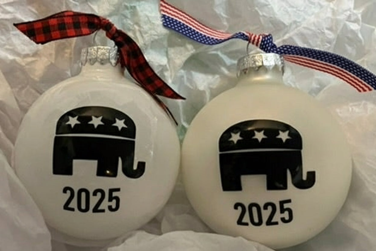 Personalized Republican Elephant Ornament: Red, White & Blue GOP Gift