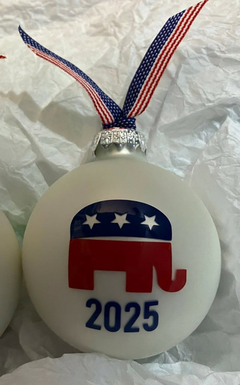 Personalized Republican Elephant Ornament: Red, White & Blue GOP Gift