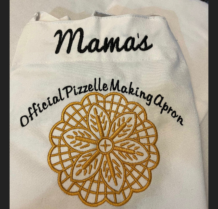 Personalized Pizzelle Making Apron: Embroidered Italian Gift
