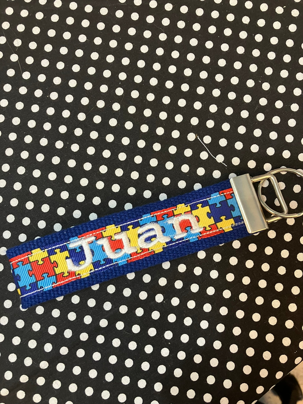 Personalized Autism Awareness inspired Key Fob or Wristlet - 2 sizes available ** Free Embroidery Available**