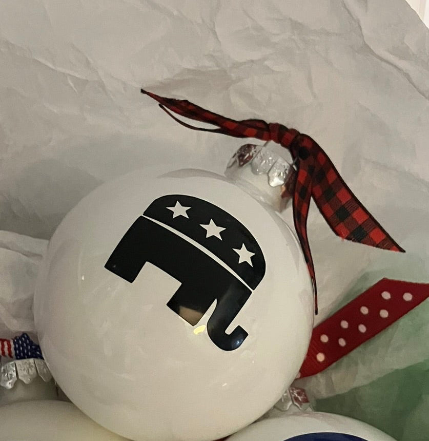 Personalized Republican Elephant Ornament: Red, White & Blue GOP Gift