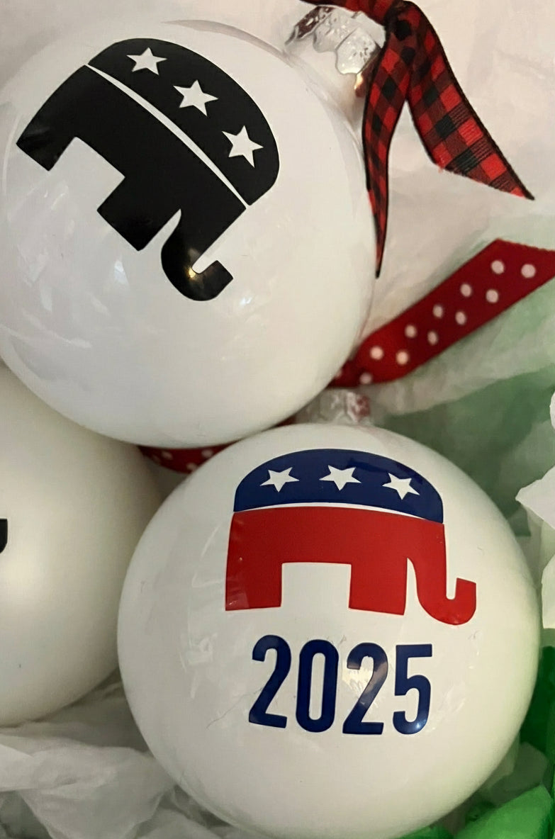 Personalized Republican Elephant Ornament: Red, White & Blue GOP Gift