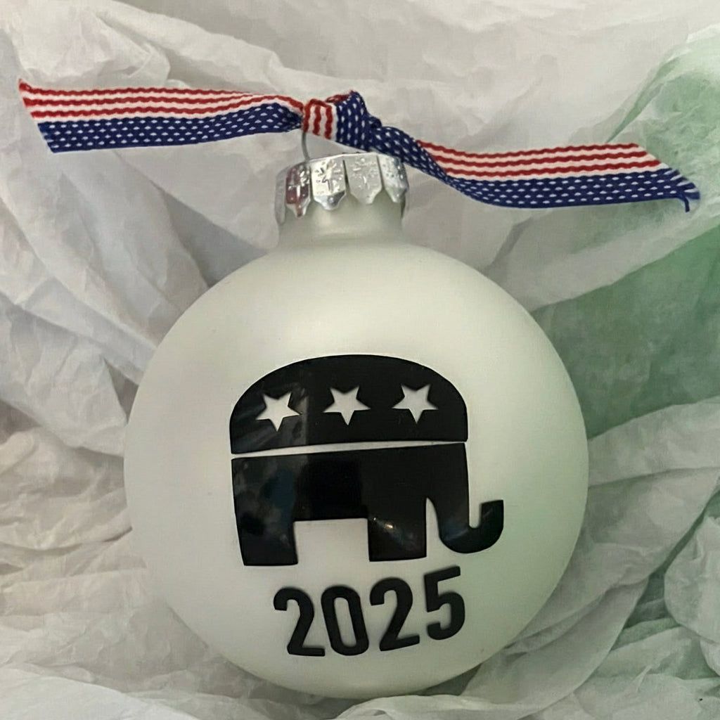 Personalized Republican Elephant Ornament: Red, White & Blue GOP Gift