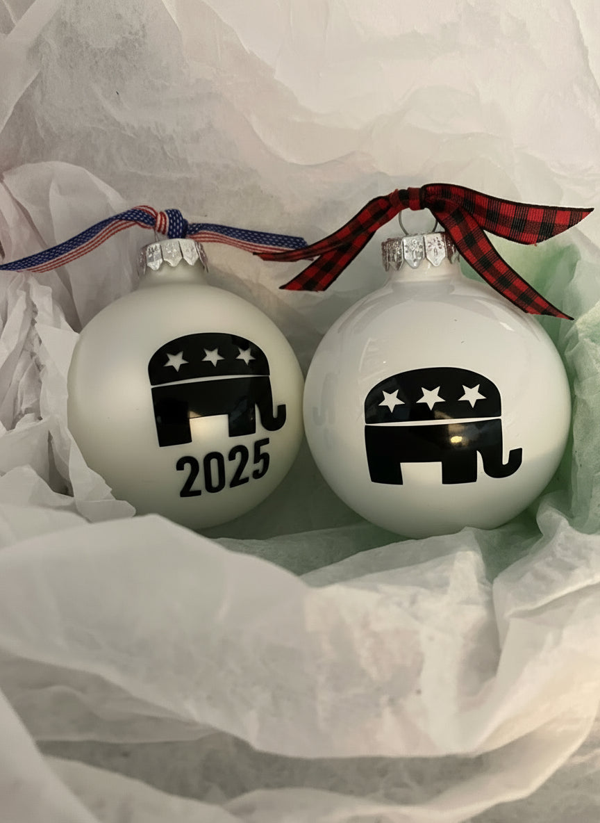 Personalized Republican Elephant Ornament: Red, White & Blue GOP Gift