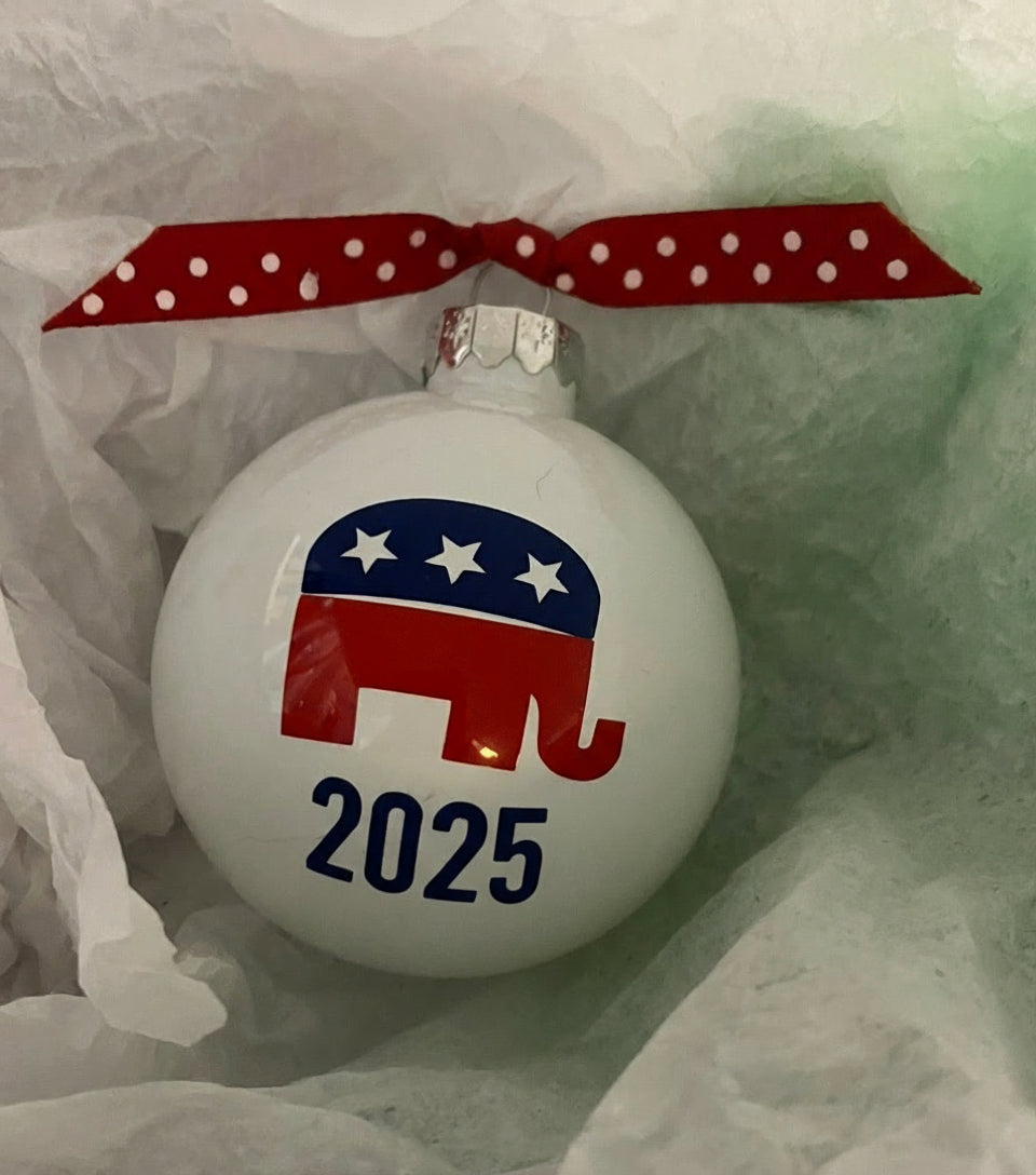 Personalized Republican Elephant Ornament: Red, White & Blue GOP Gift