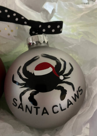Santa Claws - Crab  inspired Personalized 2025 Christmas Ornament | Maryland Crabs | Santa Clause