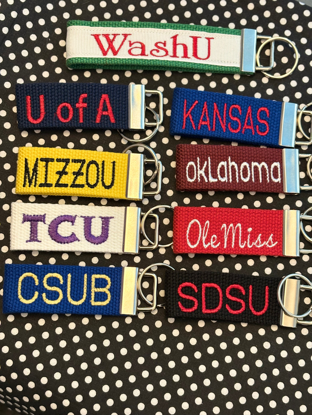 NAME YOUR SCHOOL - Personalized College / University inspired Key Fob or Wristlet - 2 sizes available