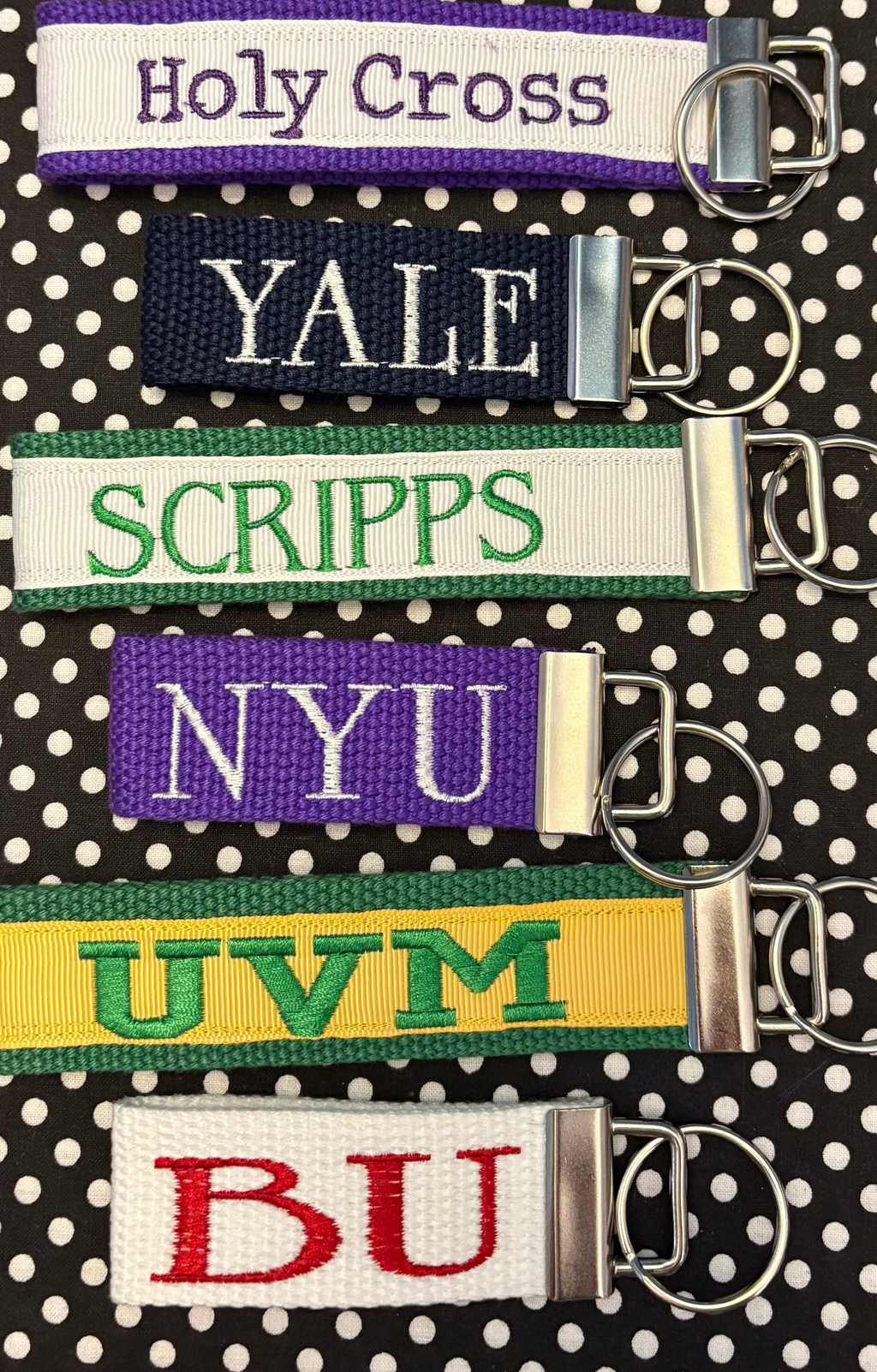 NAME YOUR SCHOOL - Personalized College / University inspired Key Fob or Wristlet - 2 sizes available