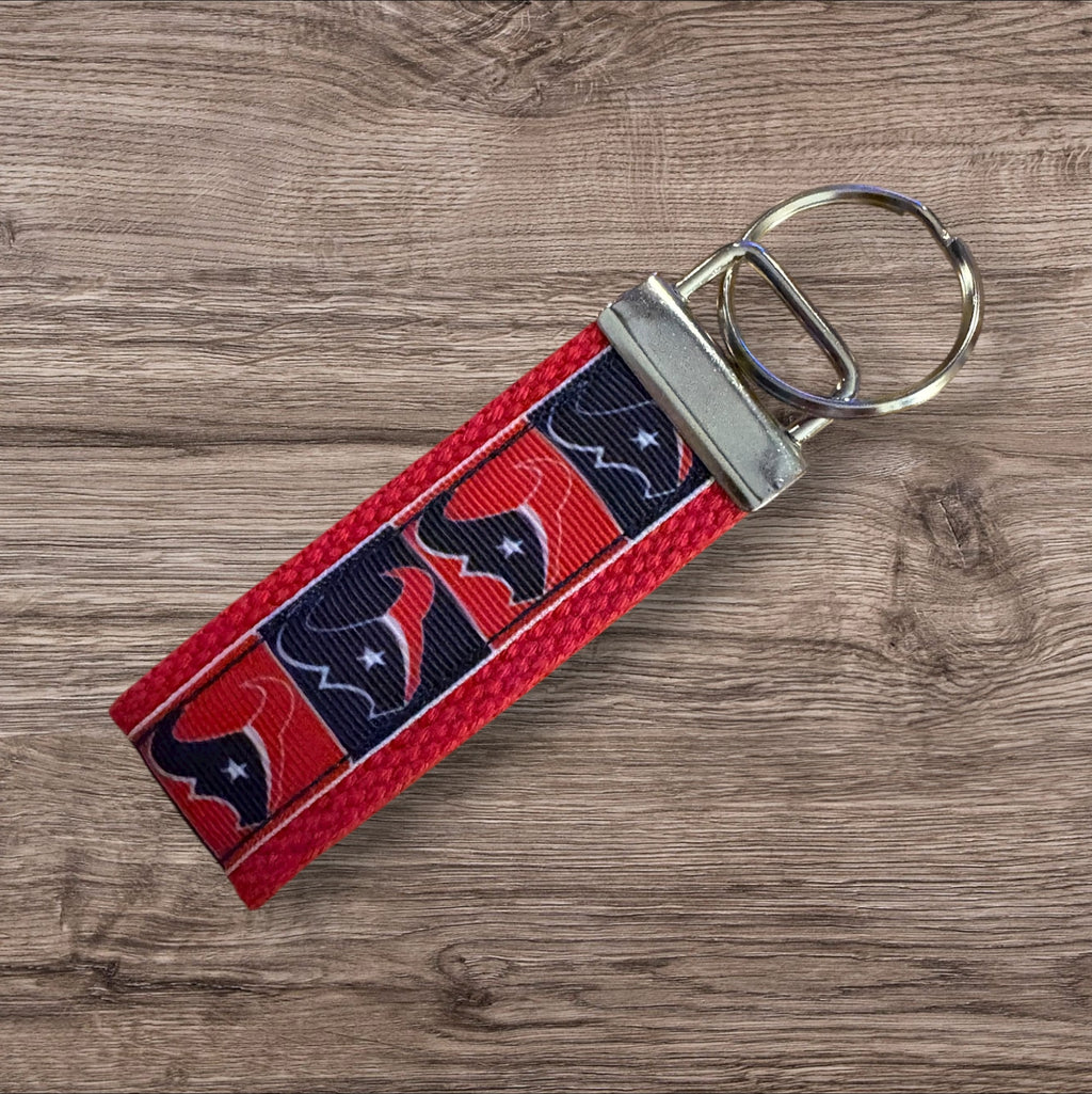 Houston Texans inspired Personalized  Key Fob wristlet  - 2 sizes available   FREE  personalization embroidery -  Football