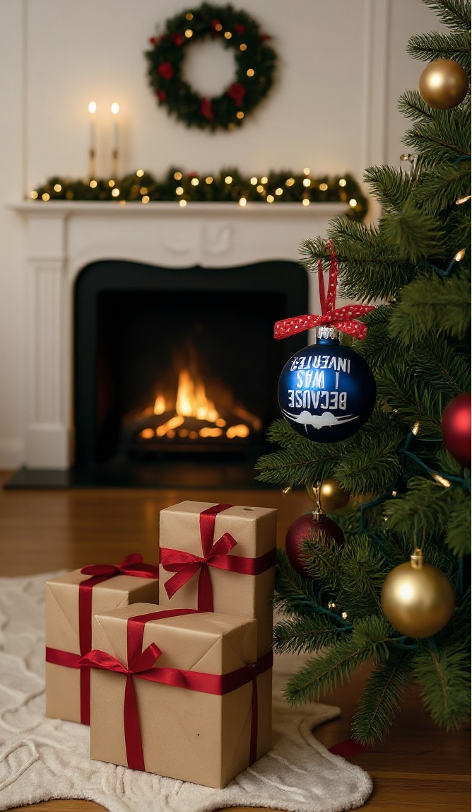 Because I Was Inverted -  Top Gun inspired Personalized 2025 Christmas Ornament - FREE personalization