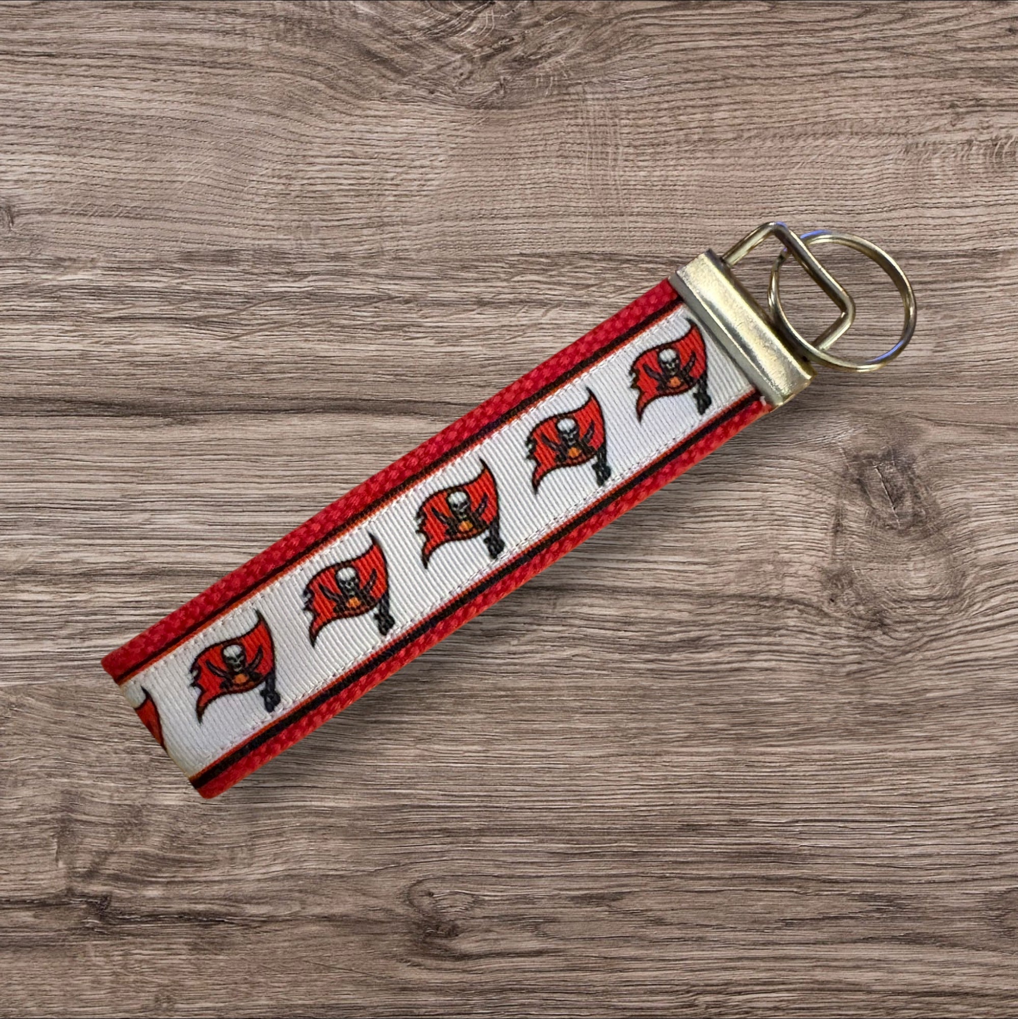 Tampa Bay Buccaneers inspired Personalized  Key Fob wristlet  - 2 sizes available   FREE  personalization embroidery -  Football