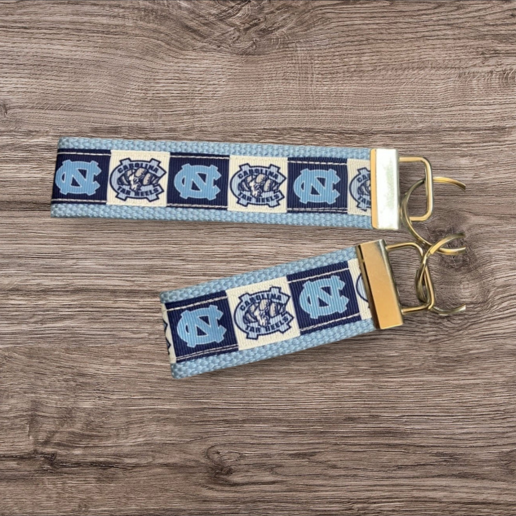 Personalized College / University  Inspired Keychain, key fob, luggage, alumni, merch  - University of  North Carolina Tar Heels - 2 sizes available  ** Free Embroidery**