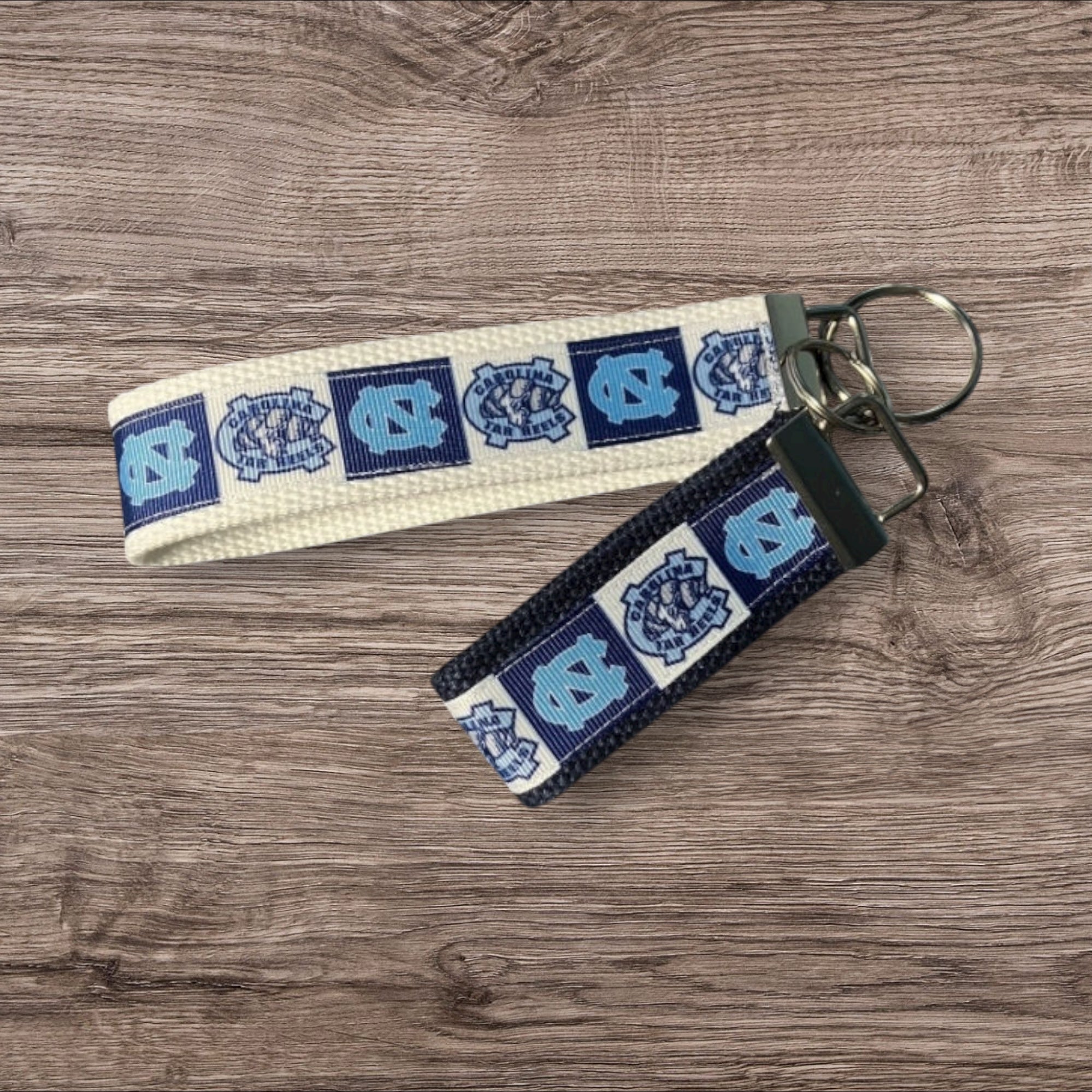 Personalized College / University  Inspired Keychain, key fob, luggage, alumni, merch  - University of  North Carolina Tar Heels - 2 sizes available  ** Free Embroidery**