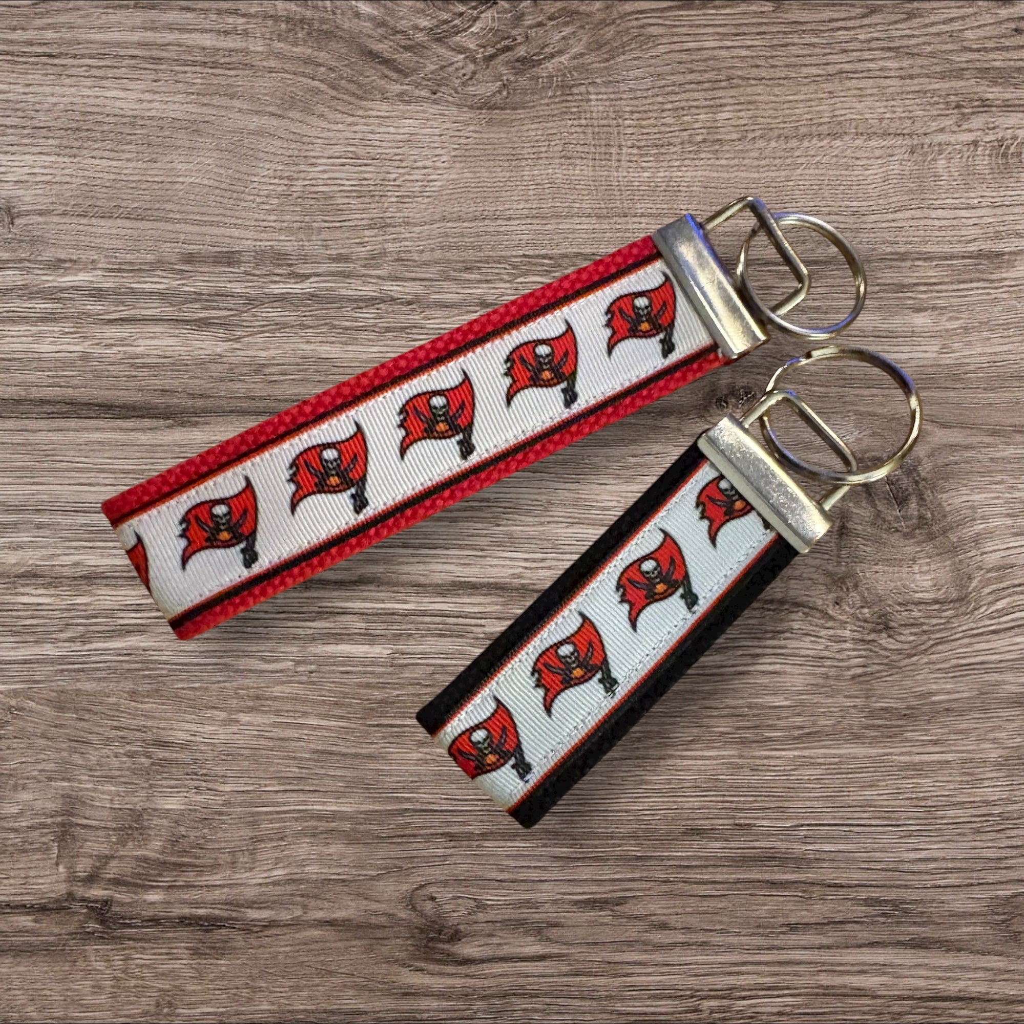 Tampa Bay Buccaneers inspired Personalized  Key Fob wristlet  - 2 sizes available   FREE  personalization embroidery -  Football